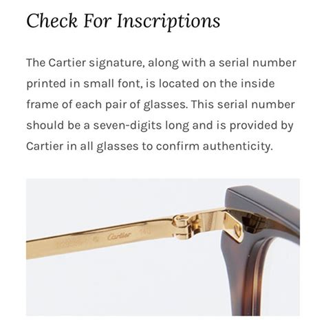 check cartier glasses serial number|how to authenticate cartier sunglasses.